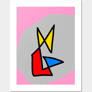 Abstract, Cubist Shape | Homage to Picasso | Pink Posters and Art